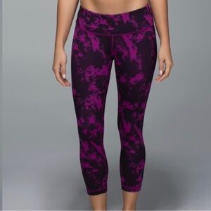 Lululemon Wunder Under Crop II *Full-On Luon Breezie Regal Plum Black